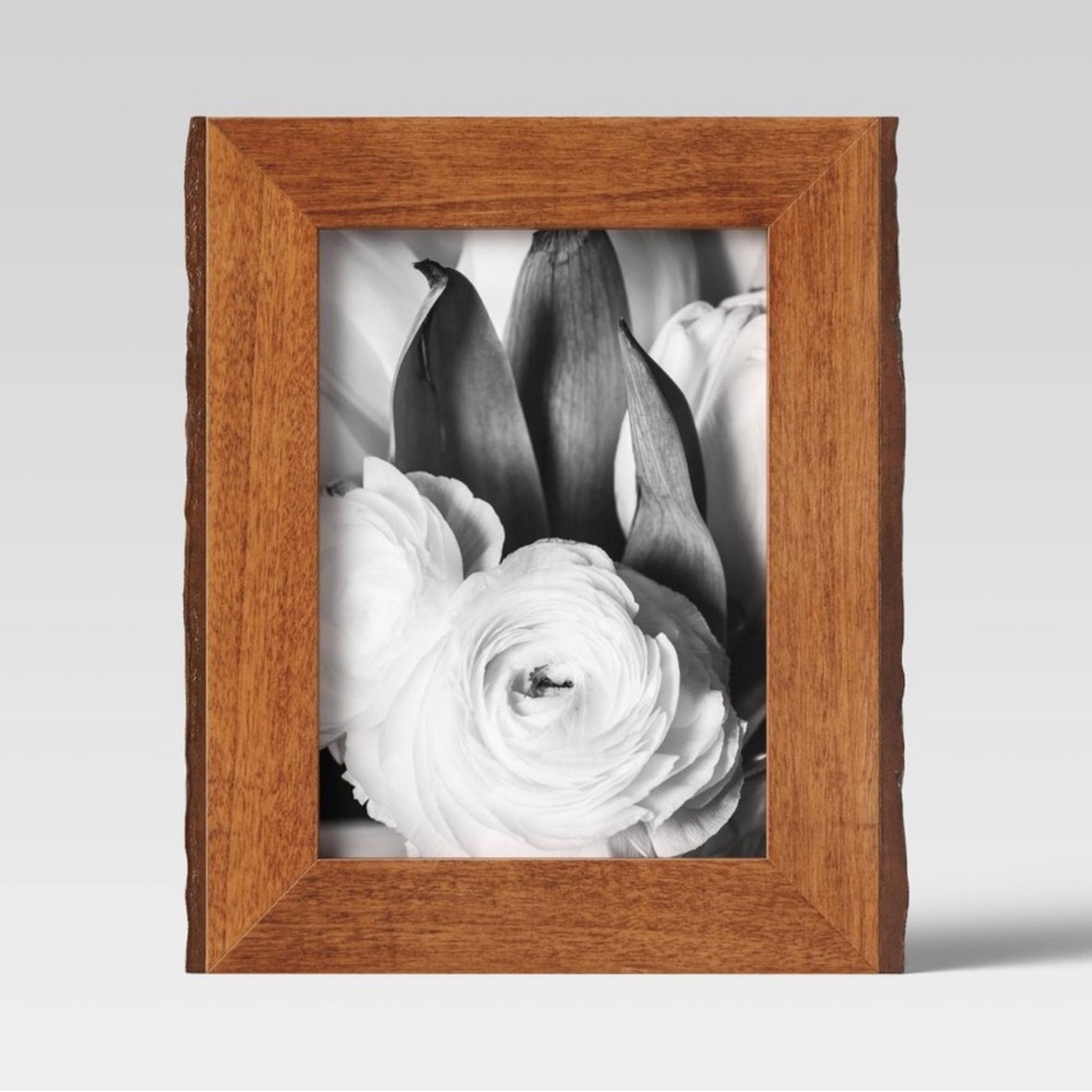 Threshold 5” × 7" Vertical Sides Natural Frame Antique Wood - Rustic Easel Back